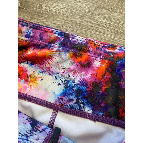 Athleta HYPERSONIC SONAR TIGHT in Ember Orange Multi Leggings, Sz Small, MP $84 - Picture 4 of 10